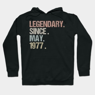 43st Birthday Gift Legendary Since May 1977 Retro VIntage Hoodie